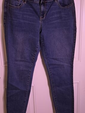 Old Navy Dark Blue Skinny Jeans with Side Trim